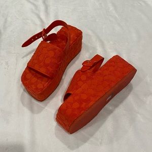 Coach Noelle Terry Cloth platform sandals. Reposhing because they are too big